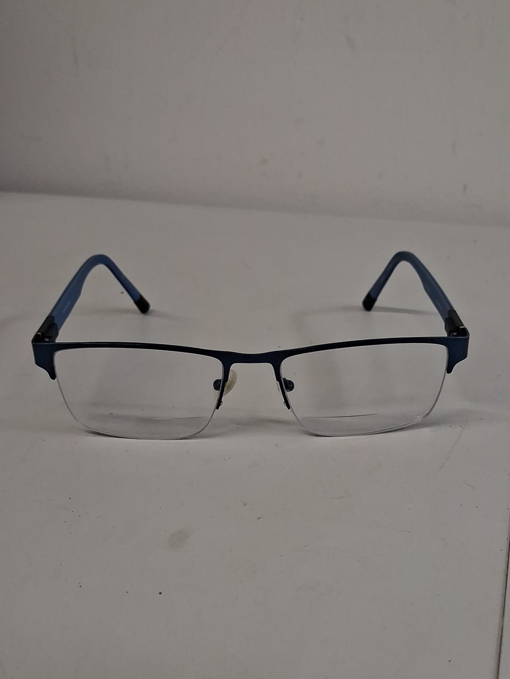 Bulova Fallbrook Men's Blue Semi-Rimless Eyeglass Frames Rxable